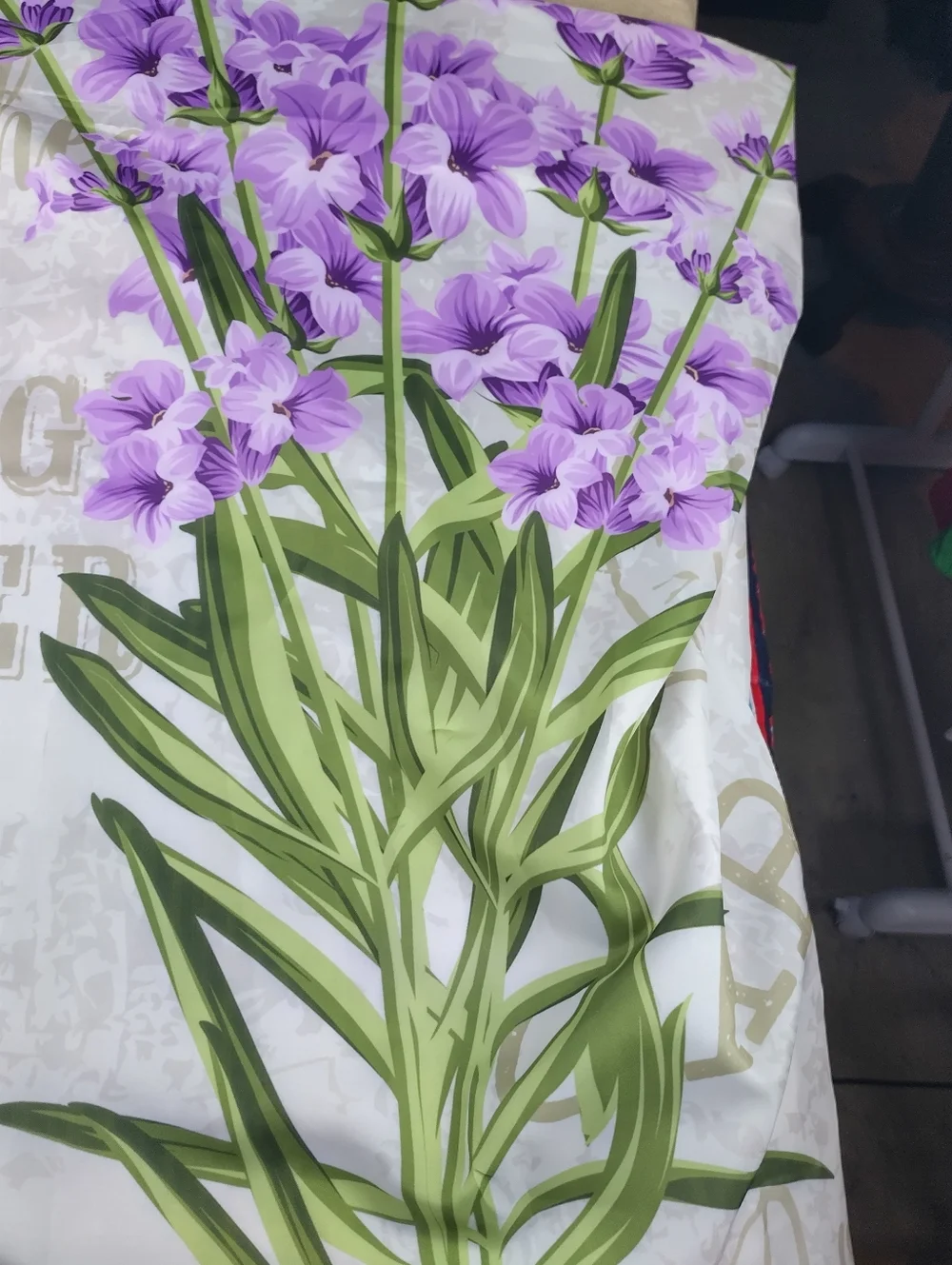 Wild Flower Shower Curtain Purple Petals Bathroom Outter Lining